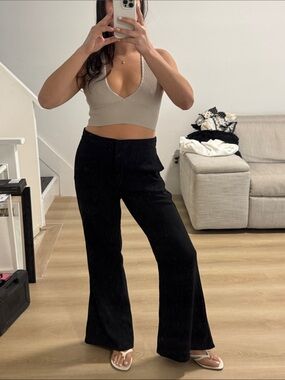 ZARA BLACK FLARE TROUSERS